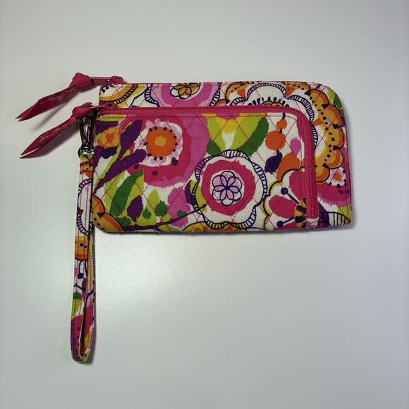 Vera Bradley Zip Zip Wristlet Clementine Floral Pattern Multi-Pocket Wallet - Picture 1 of 5